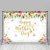 Blumen Und Schmetterlinge Glücklich Mütter Tag Hintergrund